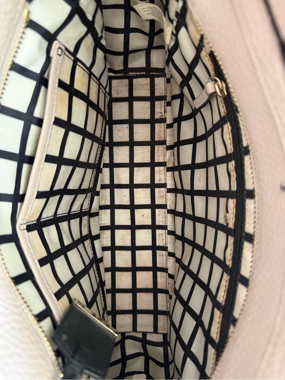 kate spade Two-Tone Pebbled Leather Shoulder Bag - Black & Cream - Picture 9 of 11